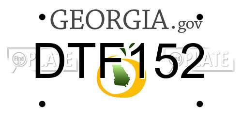 DTF152 Georgia License Plate