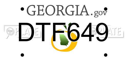 DTF649 Georgia License Plate