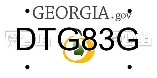 DTG83G Georgia License Plate