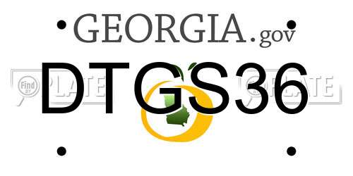 DTGS36 Georgia License Plate