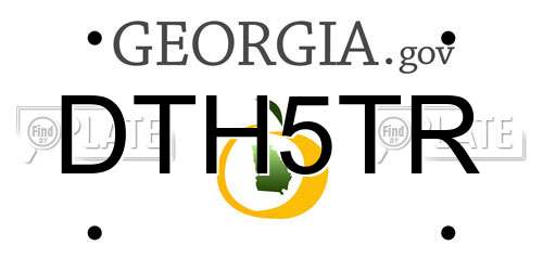 DTH5TR Georgia License Plate