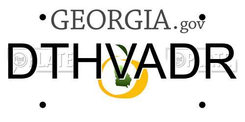 DTHVADR Georgia License Plate