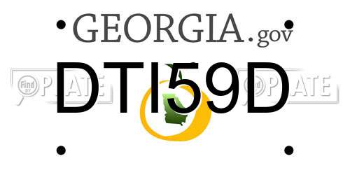 DTI59D Georgia License Plate