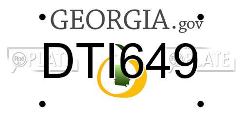 DTI649 Georgia License Plate