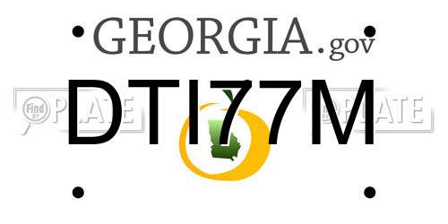 DTI77M Georgia License Plate