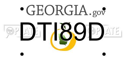 DTI89D Georgia License Plate