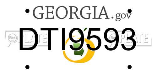 DTI9593 Georgia License Plate