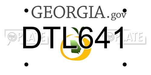 DTL641 Georgia License Plate