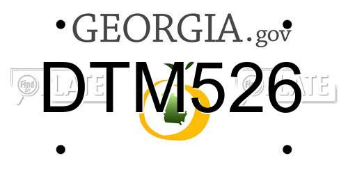 DTM526 Georgia License Plate