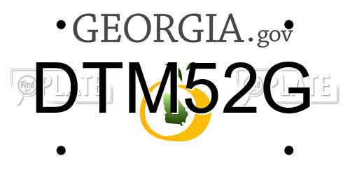 DTM52G Georgia License Plate