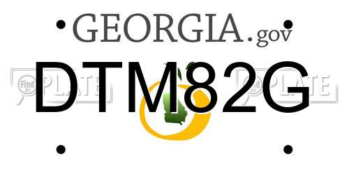 DTM82G Georgia License Plate