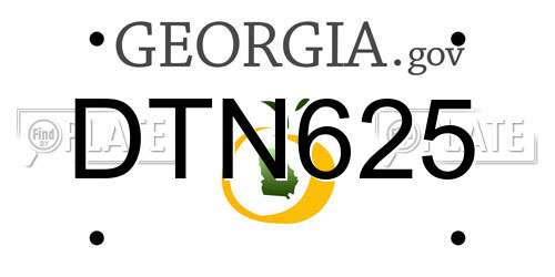 DTN625 Georgia License Plate