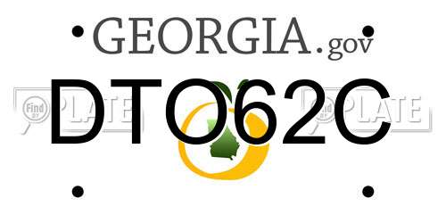 DTO62C Georgia License Plate