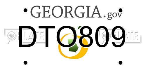 DTO809 Georgia License Plate