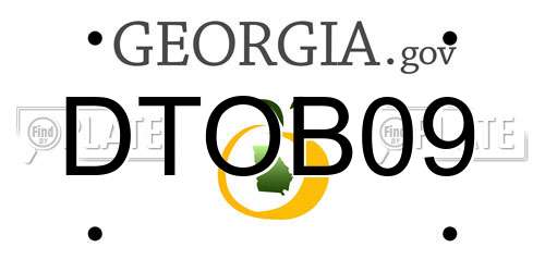 DTOB09 Georgia License Plate