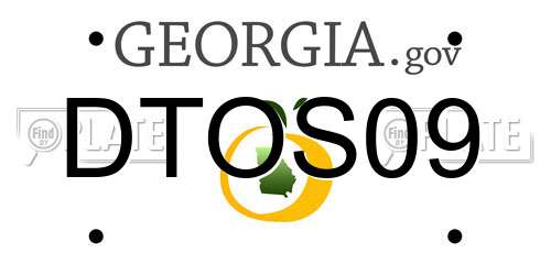 DTOS09 Georgia License Plate