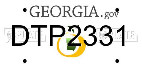 DTP2331 Georgia License Plate