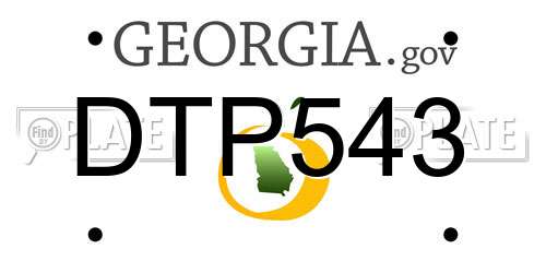 DTP543 Georgia License Plate