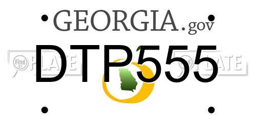 DTP555 Georgia License Plate