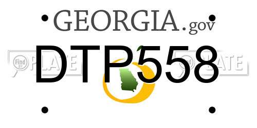 DTP558 Georgia License Plate