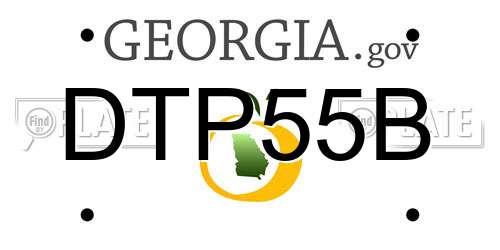 DTP55B Georgia License Plate