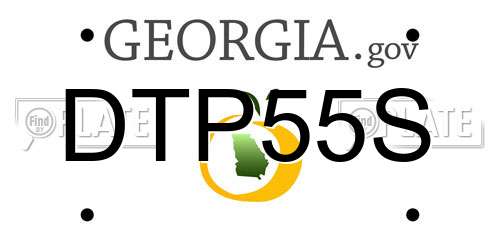 DTP55S Georgia License Plate