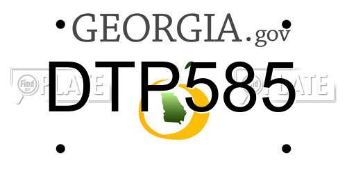 DTP585 Georgia License Plate