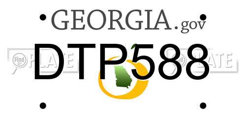 DTP588 Georgia License Plate