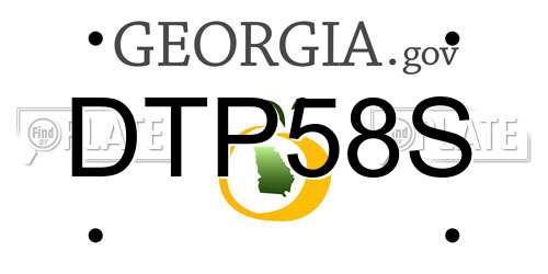 DTP58S Georgia License Plate
