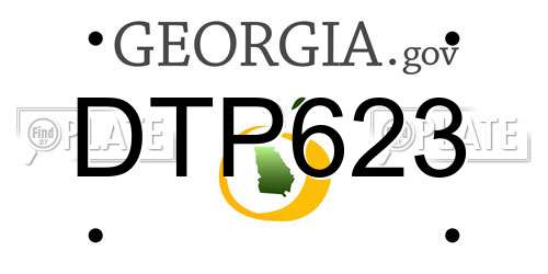 DTP623 Georgia License Plate