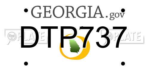 DTP737 Georgia License Plate