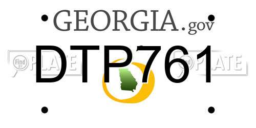 DTP761 Georgia License Plate