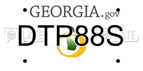 DTP88S Georgia License Plate