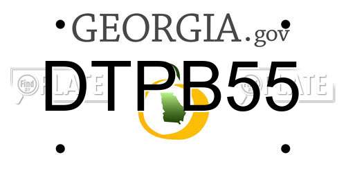 DTPB55 Georgia License Plate
