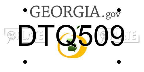 DTQ509 Georgia License Plate