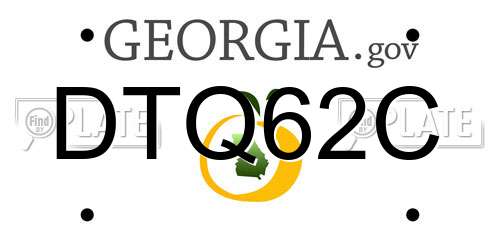 DTQ62C Georgia License Plate