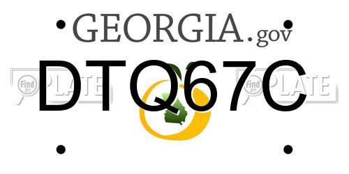 DTQ67C Georgia License Plate