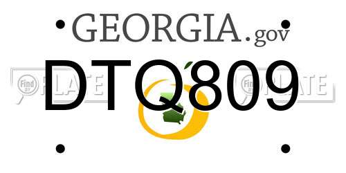 DTQ809 Georgia License Plate
