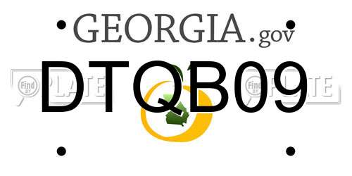 DTQB09 Georgia License Plate