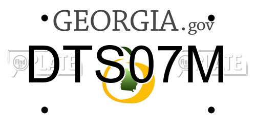 DTS07M Georgia License Plate