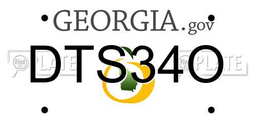 DTS34O Georgia License Plate