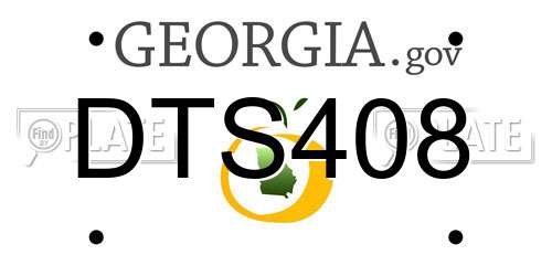 DTS408 Georgia License Plate