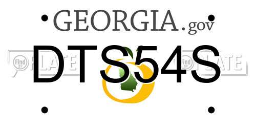 DTS54S Georgia License Plate