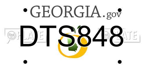 DTS848 Georgia License Plate