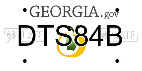 DTS84B Georgia License Plate