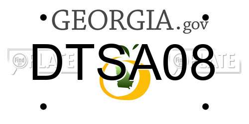 DTSA08 Georgia License Plate