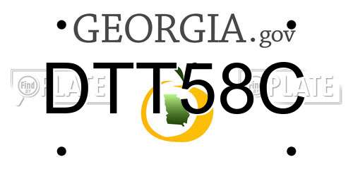 DTT58C Georgia License Plate