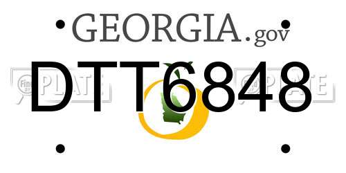 DTT6848 Georgia License Plate