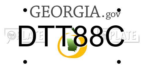 DTT88C Georgia License Plate