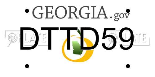 DTTD59 Georgia License Plate
